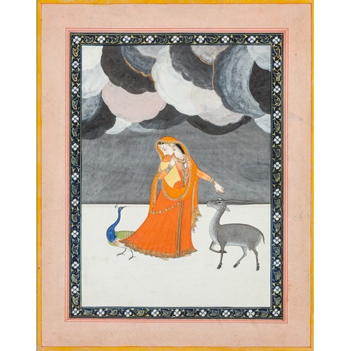 Utka Nayika with a Deer and Peacock